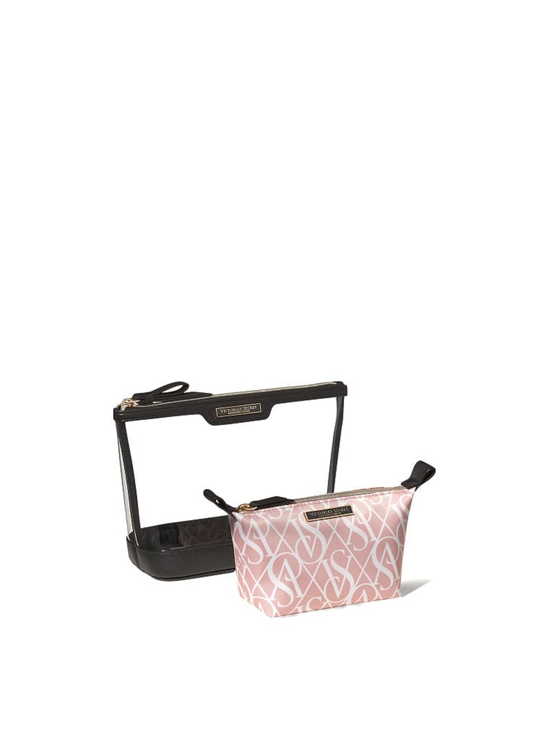

Victoria's Secret Women Pack of 2 Structured Cosmetic Pouches, Transparent