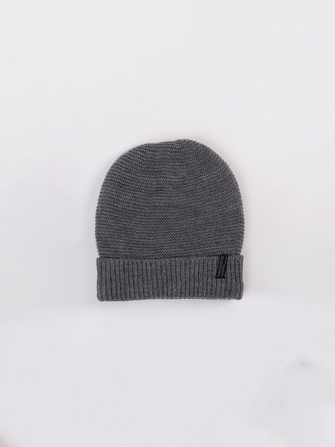 

513 Men Self Design Acrylic Beanie, Grey