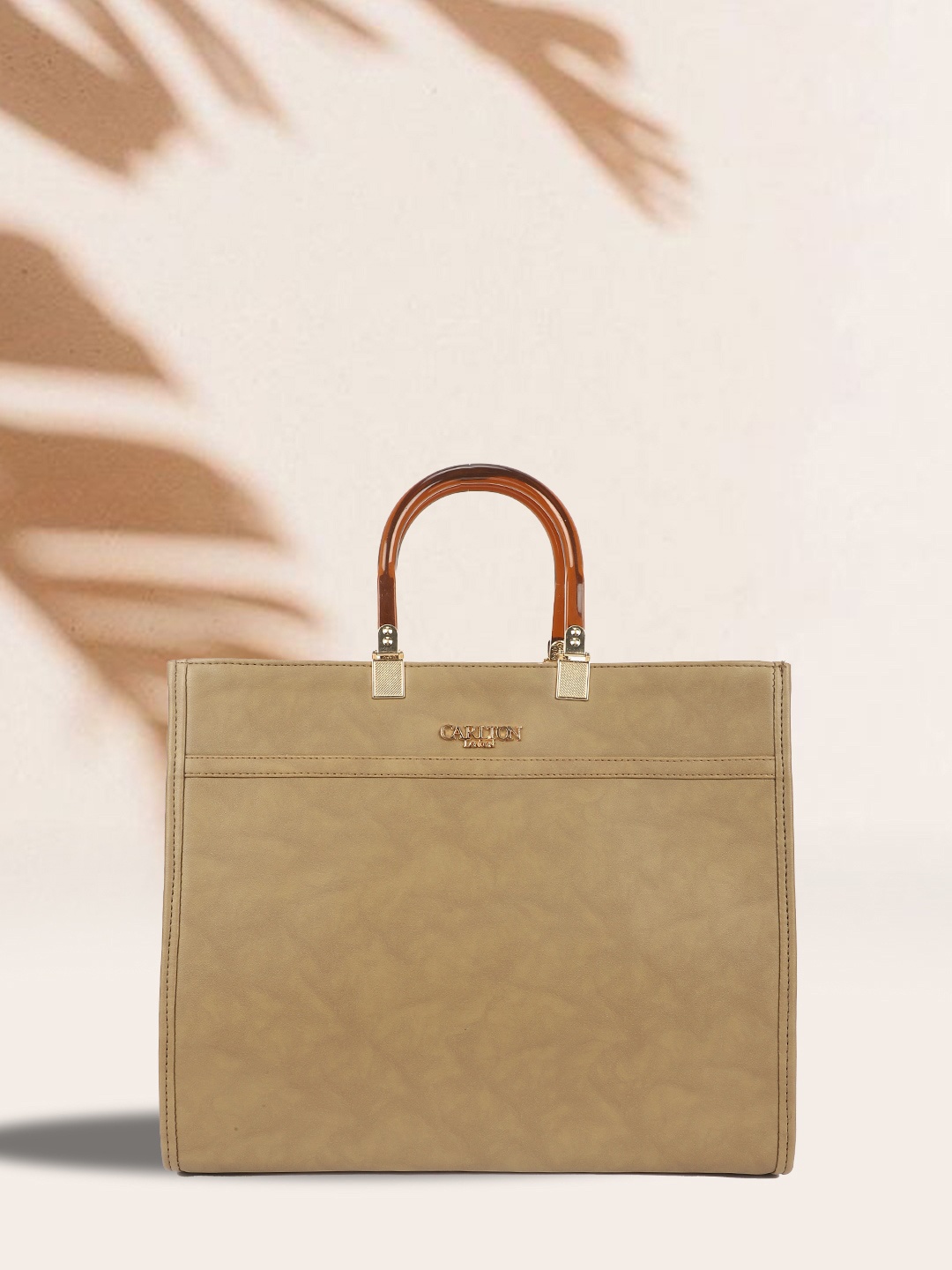 

Carlton London Textured Structured Handheld Bag, Brown