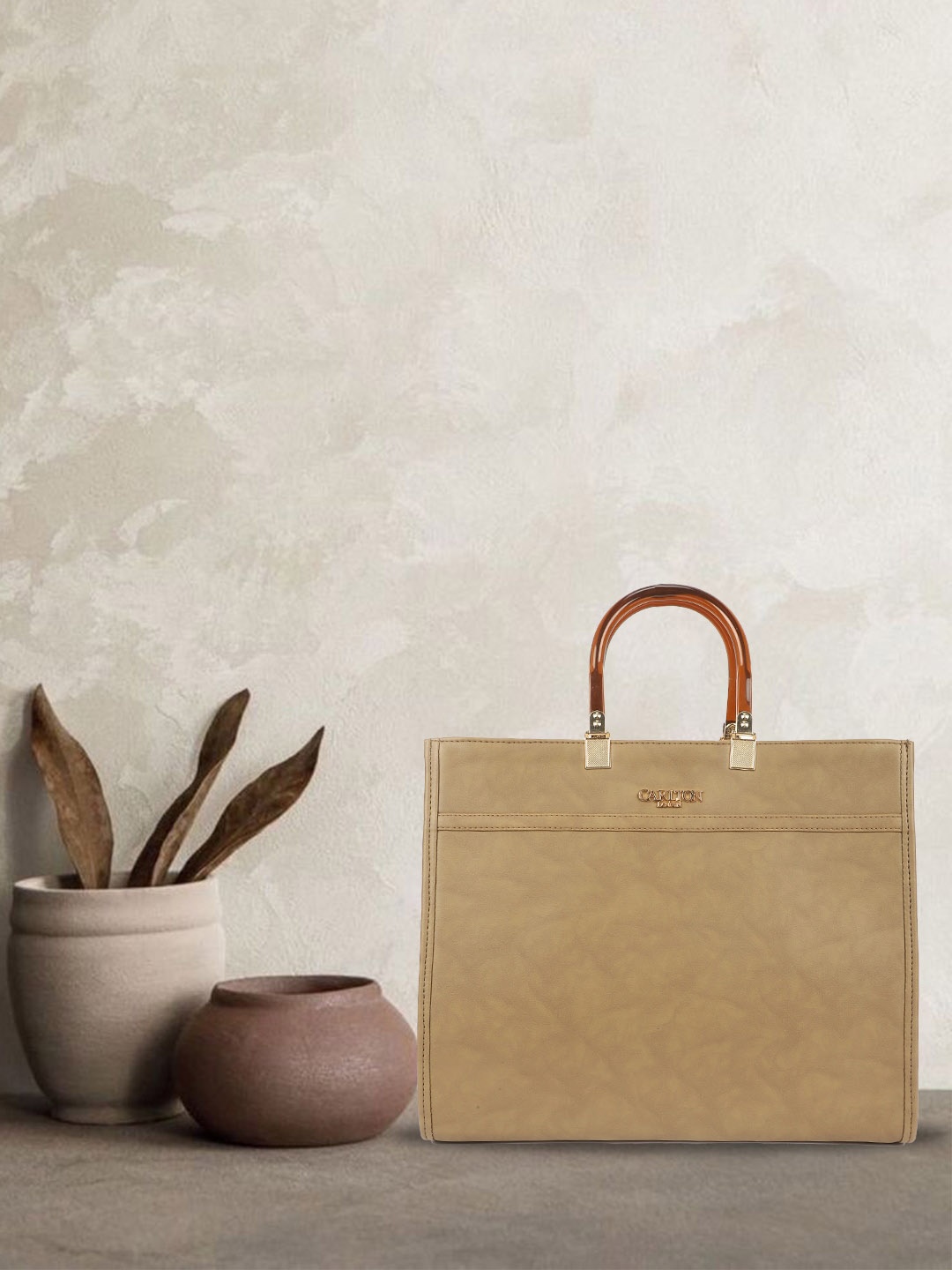 

Carlton London Structured Handheld Bag, Brown