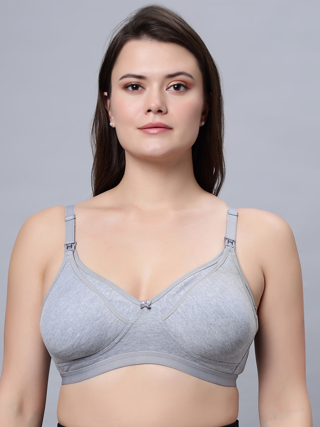 

In Care Seamless Full Coverage Lightly Padded All Day Comfort Cotton Maternity Bra, Grey