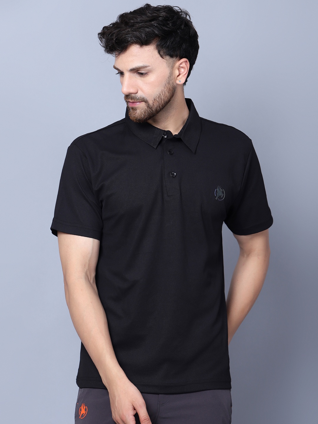 

Trenz Polo Collar Short Sleeves T-shirt, Black