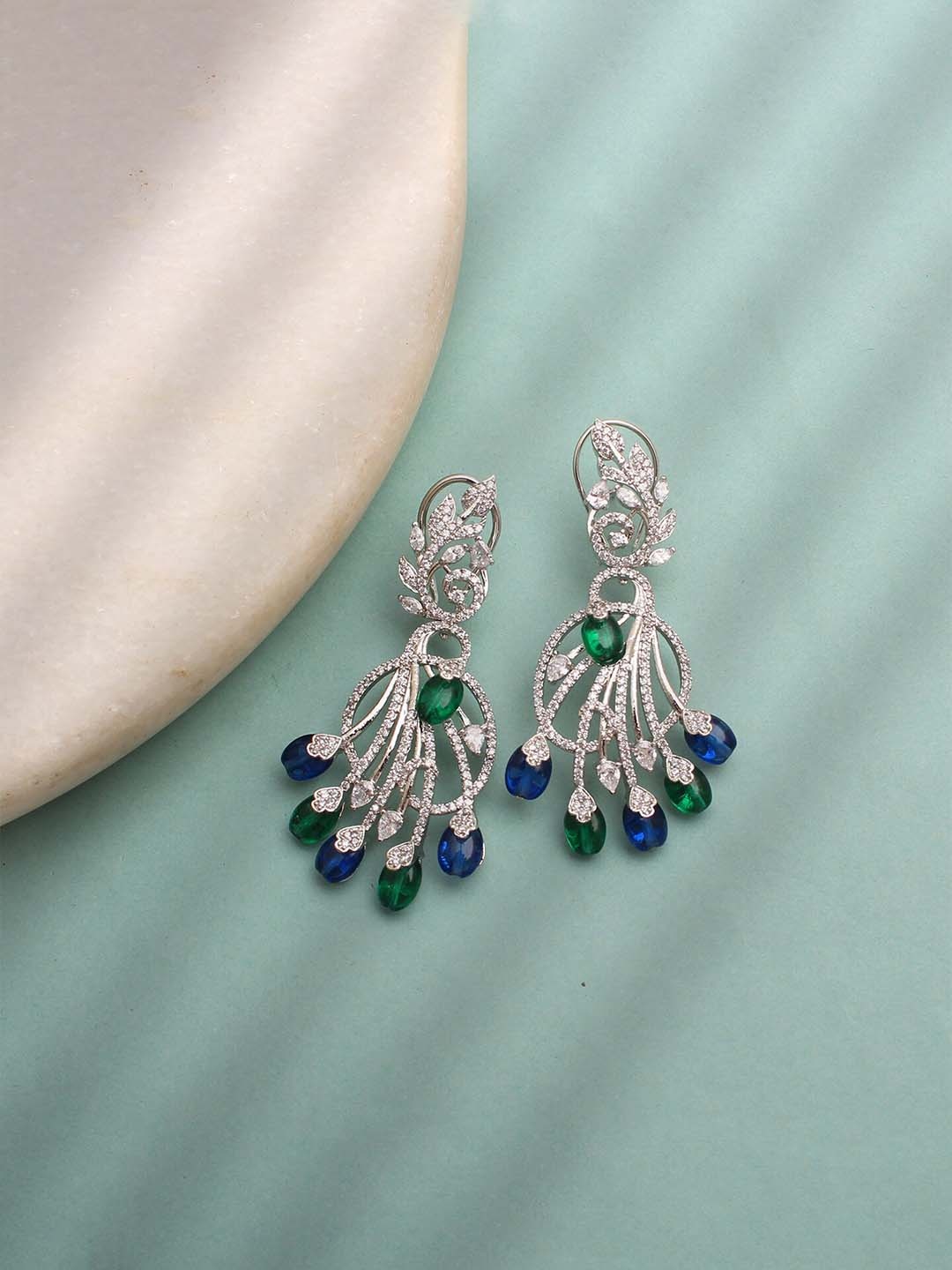 

Mirana Rhodium Plated Drop Earrings, Silver