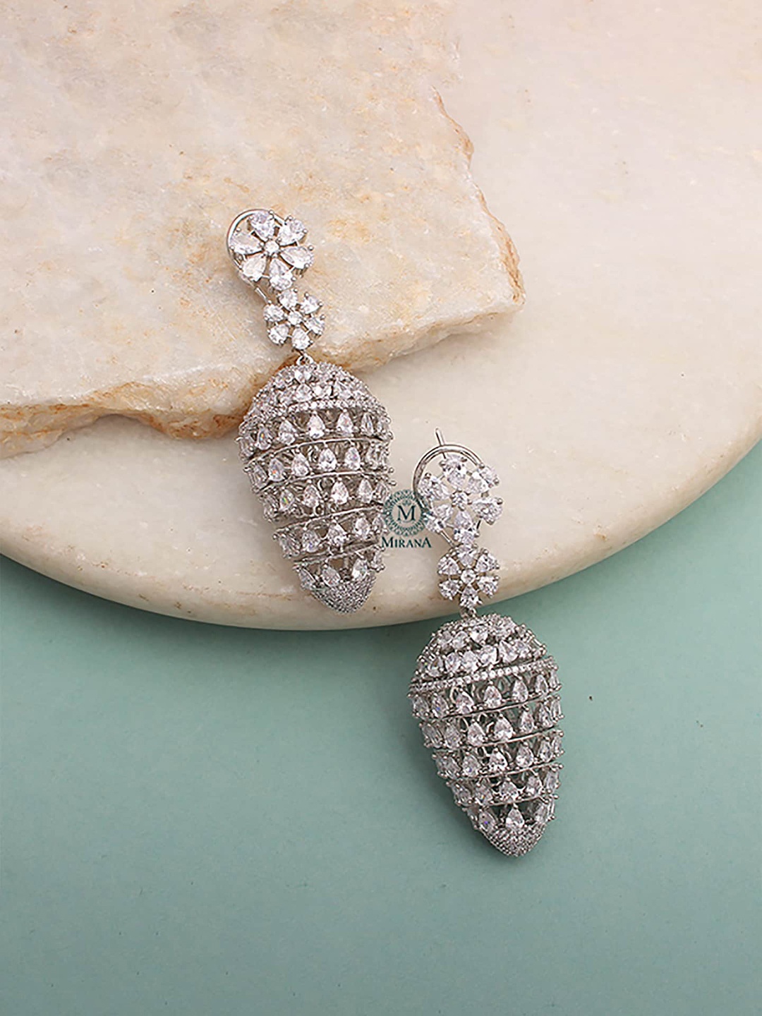 

Mirana Rhodium-Plated Drop Earrings, Silver