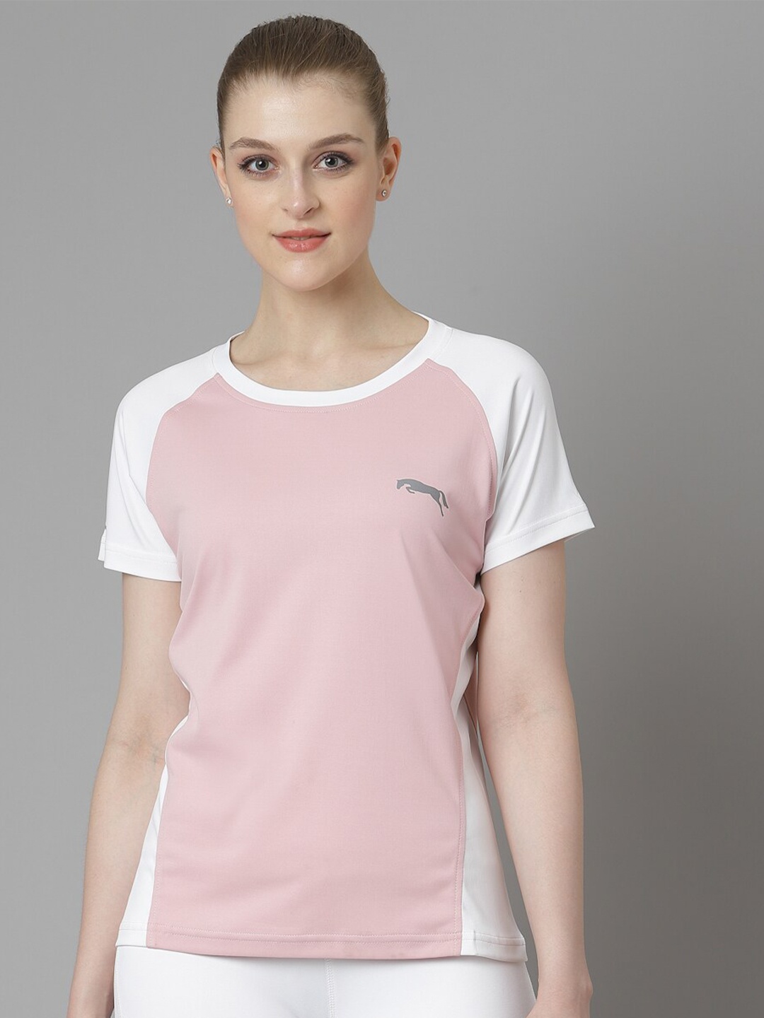 

JUMP USA Round Neck Raglan Sleeves T-shirt, Pink