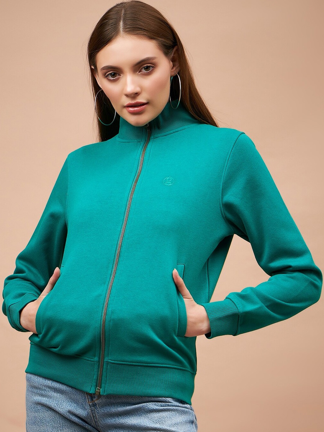 Gipsy Stand Collar Outdoor Sporty Jacket, Green