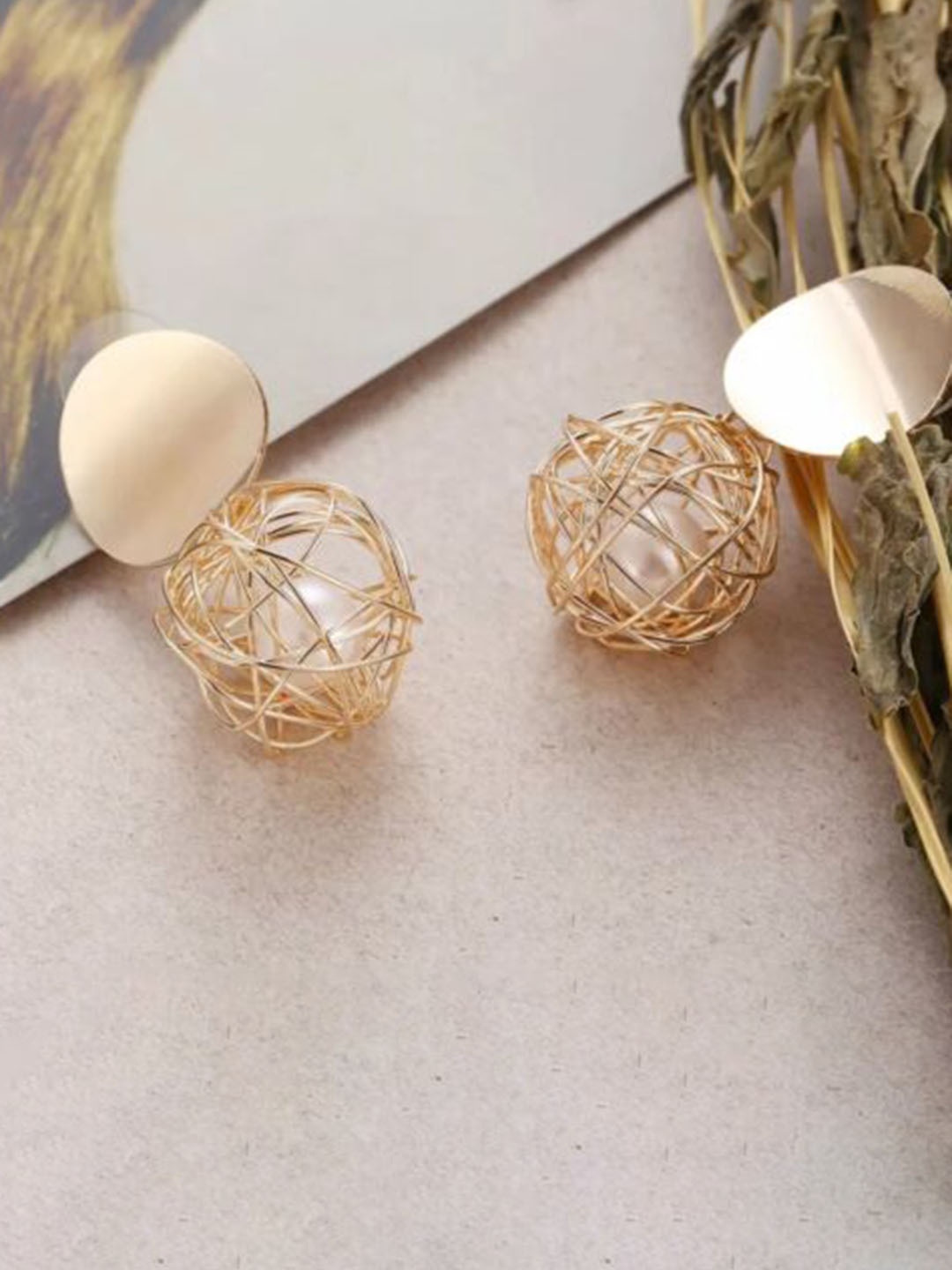 

Krelin Gold-Plated Circular Drop Earrings