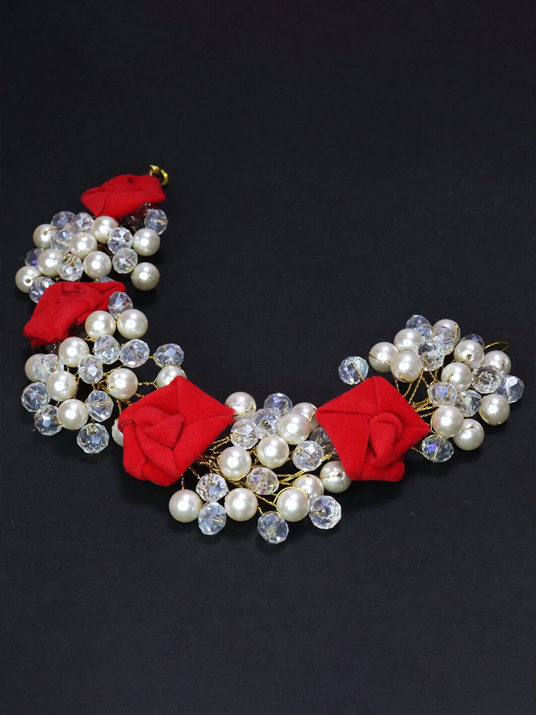 

FIMBUL Gold Wedding Headband Bridal Hair Accessory Set, Red