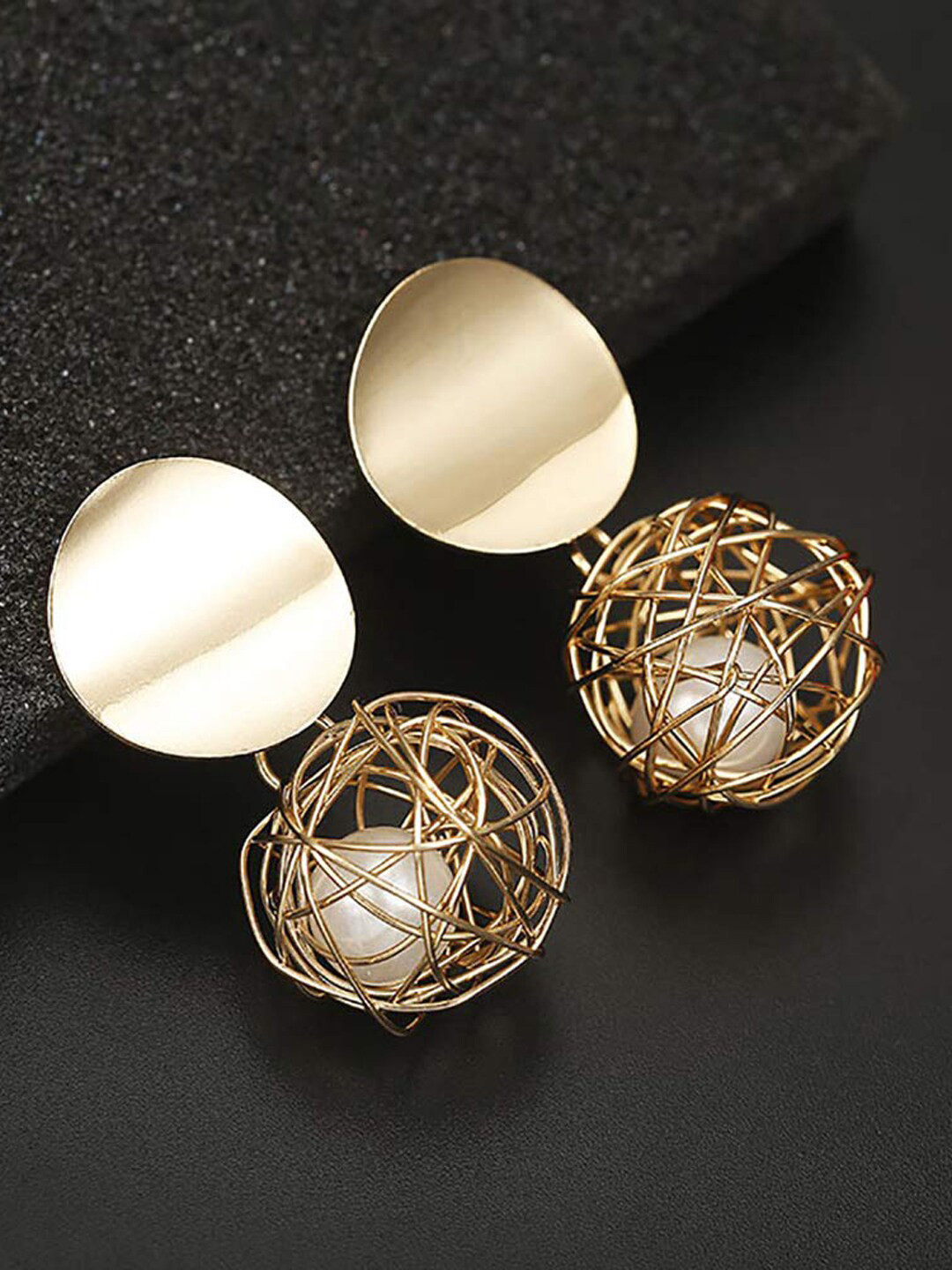 

FIMBUL Gold Plated Copper & Pearl Drop Earrings