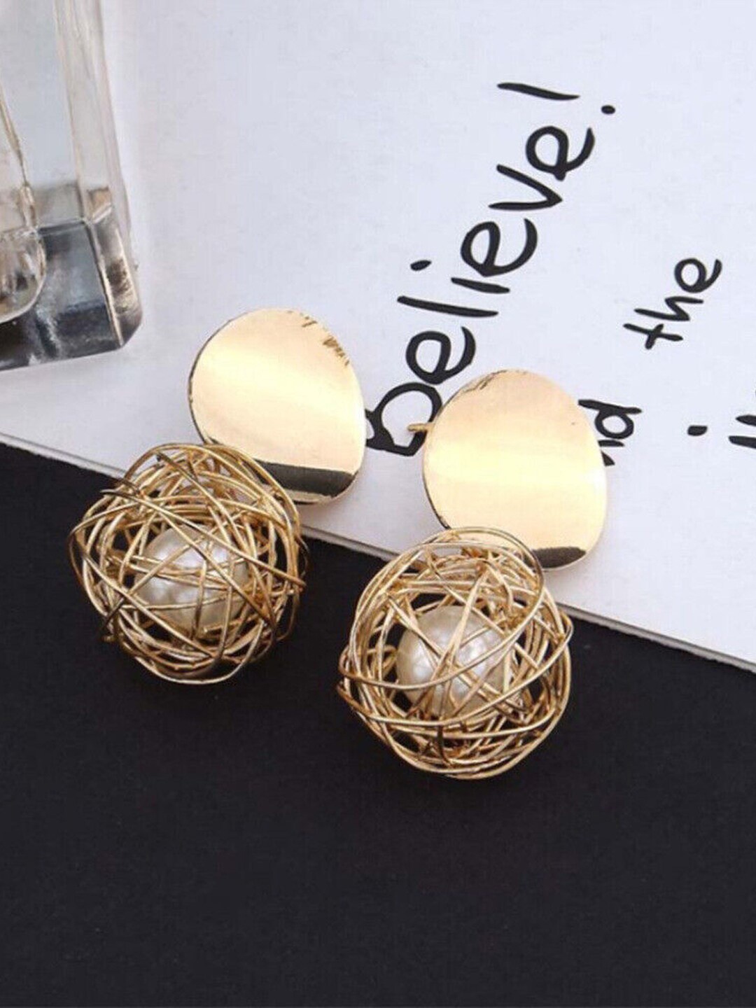 

FIMBUL Gold-Plated Copper and Pearl Drop Earrings