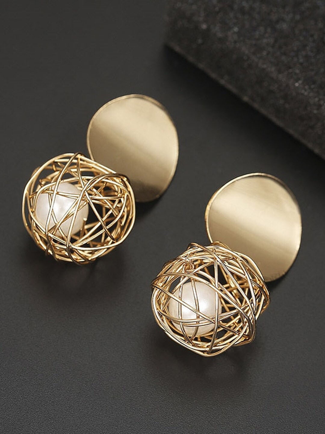 

VAGHBHATT Gold-Plated Copper & Pearl Drop Earrings