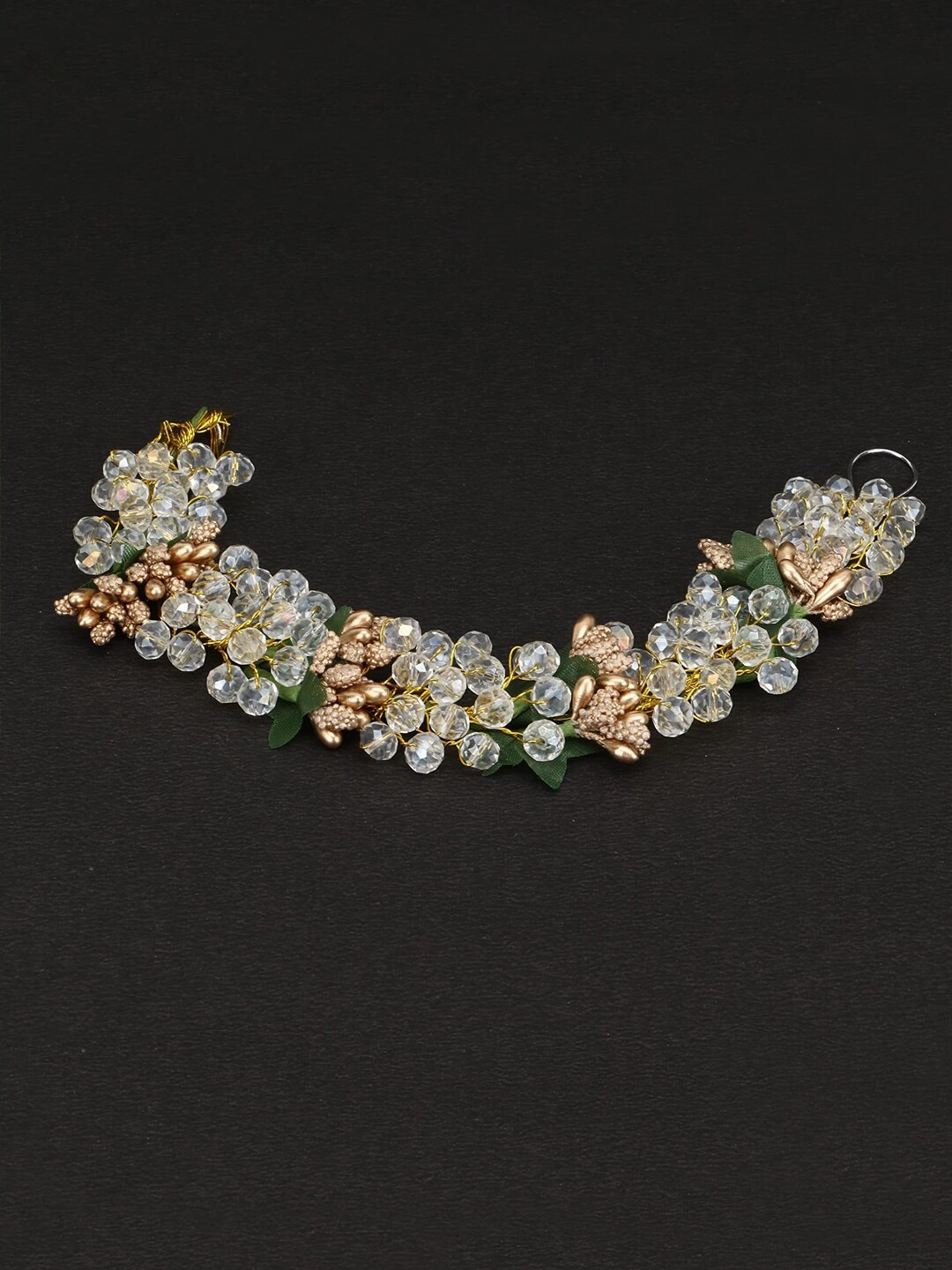 

VAGHBHATT Women Gold-Toned & White Tiara