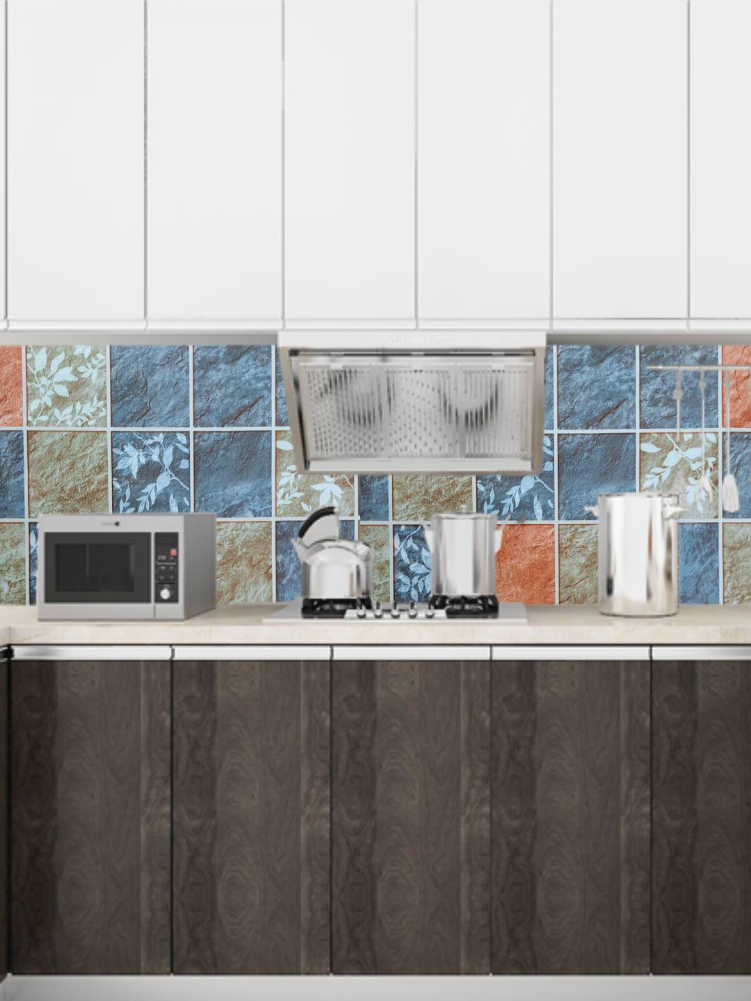 

Jaamso Royals Blue & Brown Printed Self Adhesive Waterproof Wallpaper