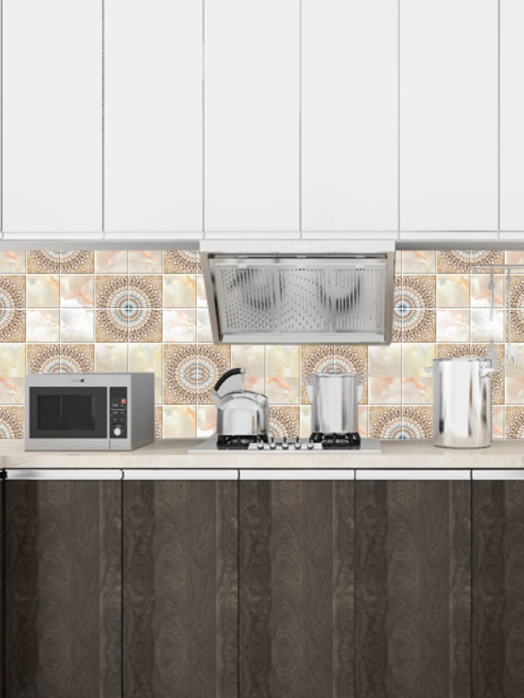 

Jaamso Royals Beige Printed Self Adhesive Waterproof Wallpaper