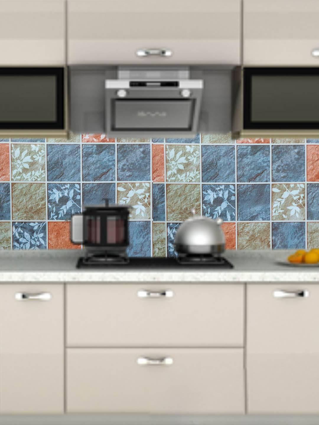 

Jaamso Royals Blue & Orange Squares Self Adhesive Wallpaper