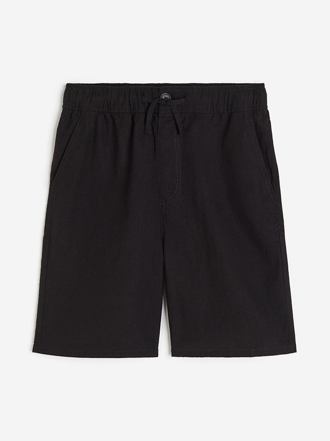 

H&M Boys Linen-Blend Shorts, Black