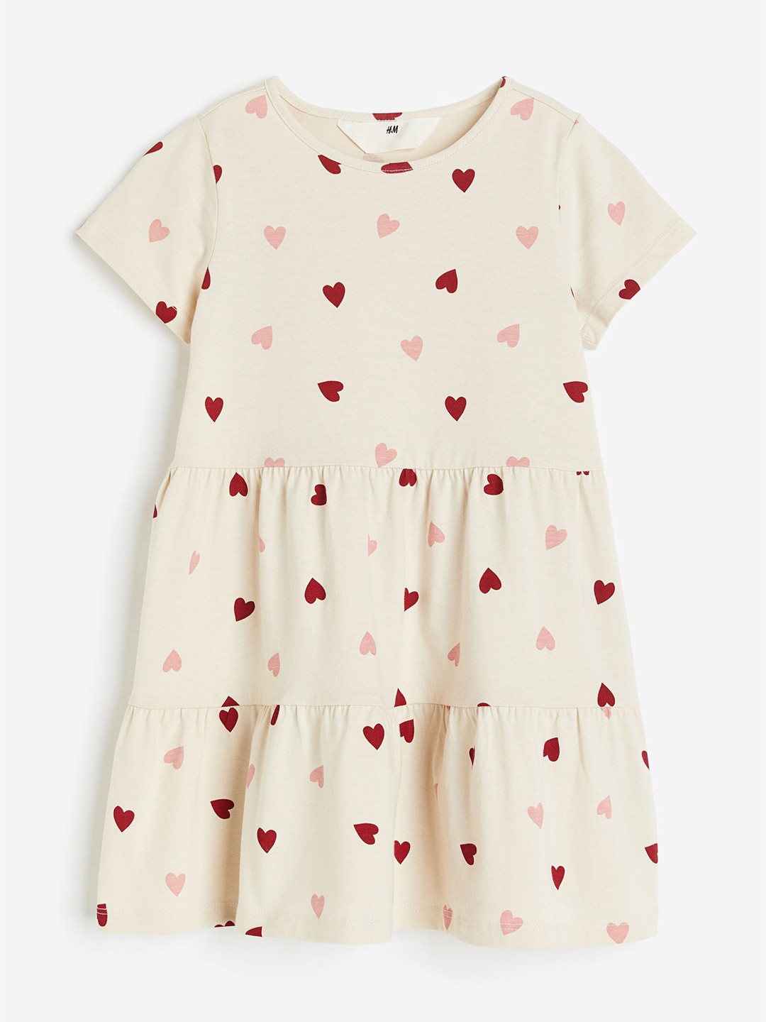 

H&M Girls Pure Cotton Jersey Dress, Beige