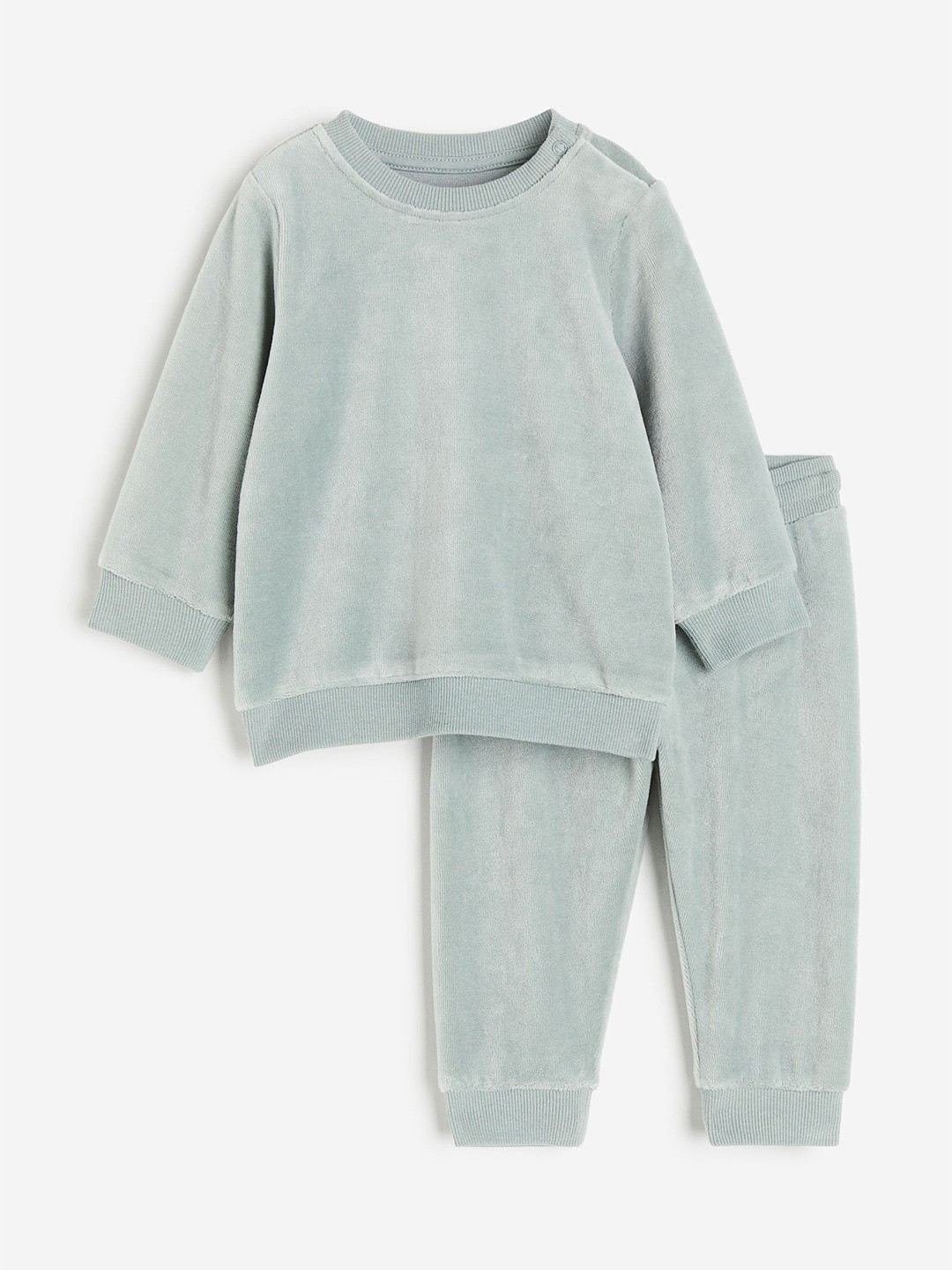 

H&M Boys 2-Piece Velour Set, Turquoise blue