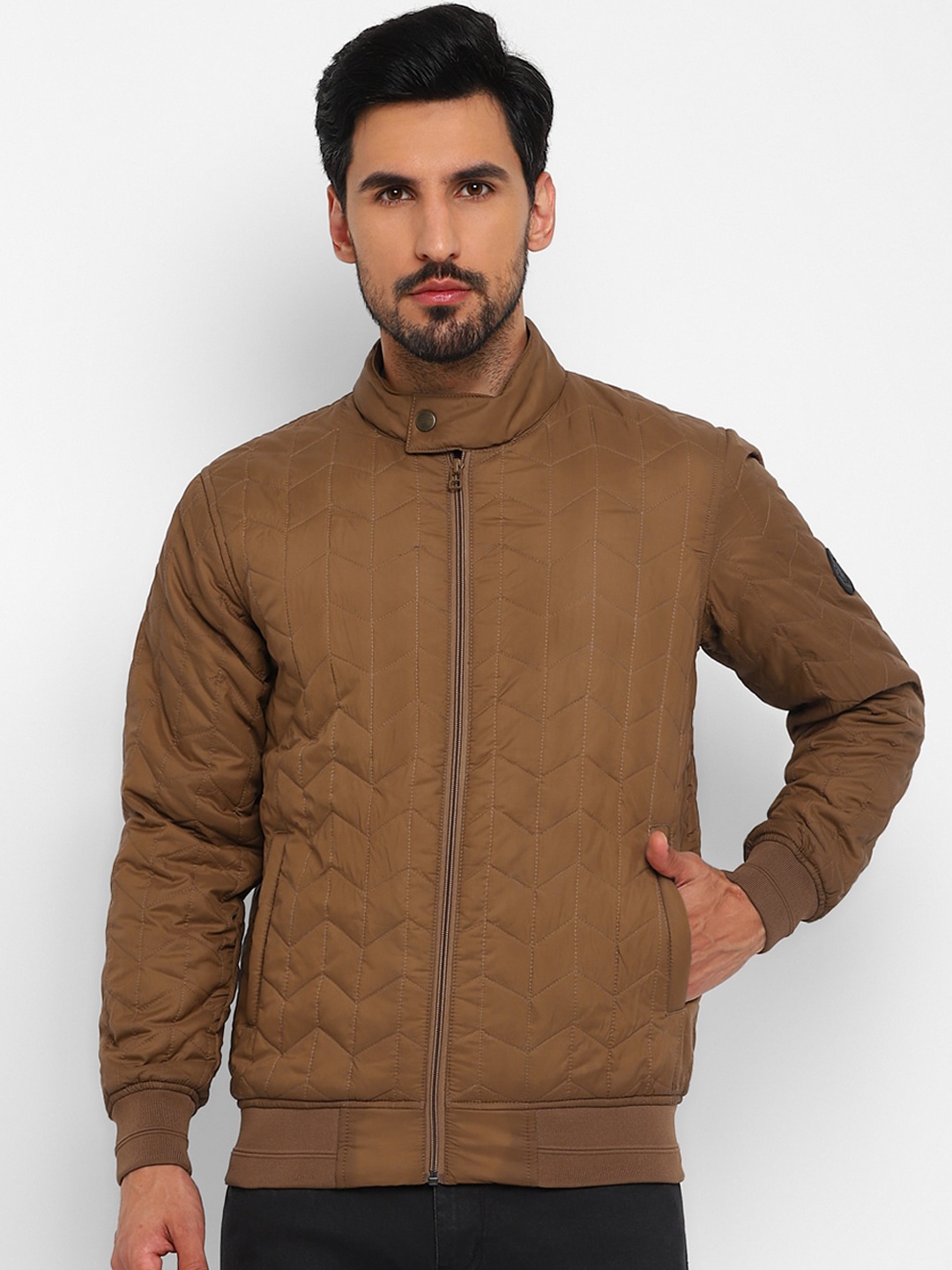 

Red Chief Lightweight Stand Collar Bomber Jacket, Brown