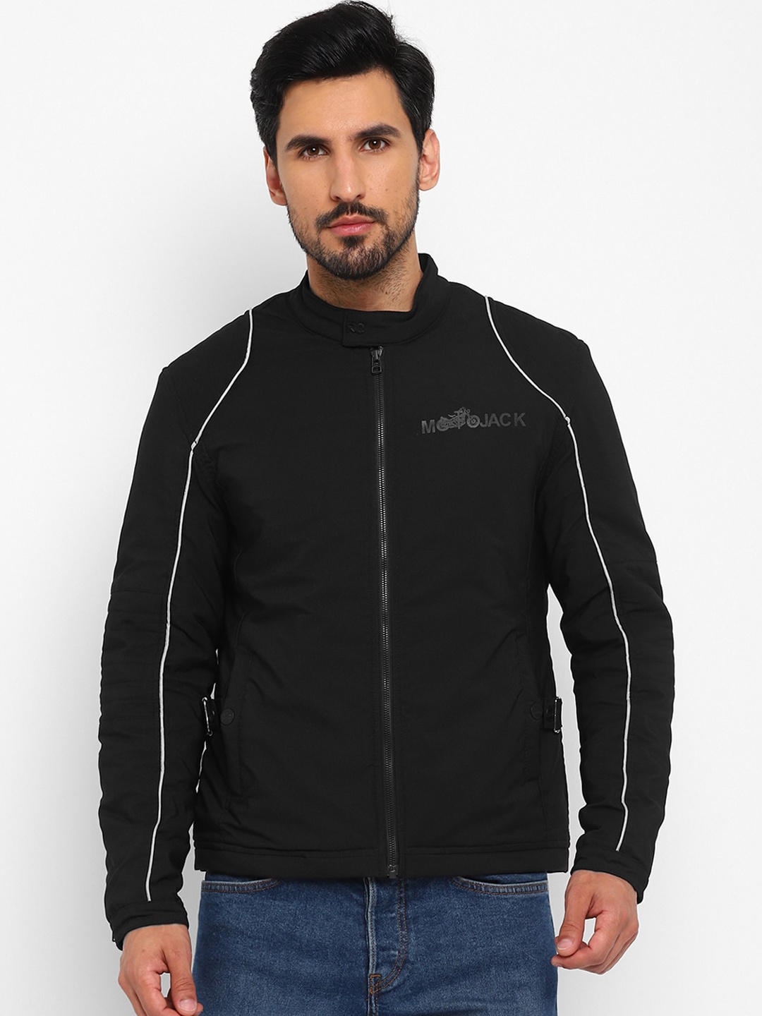 

Red Chief Mock Collar Lightweight Sporty Jacket, Black