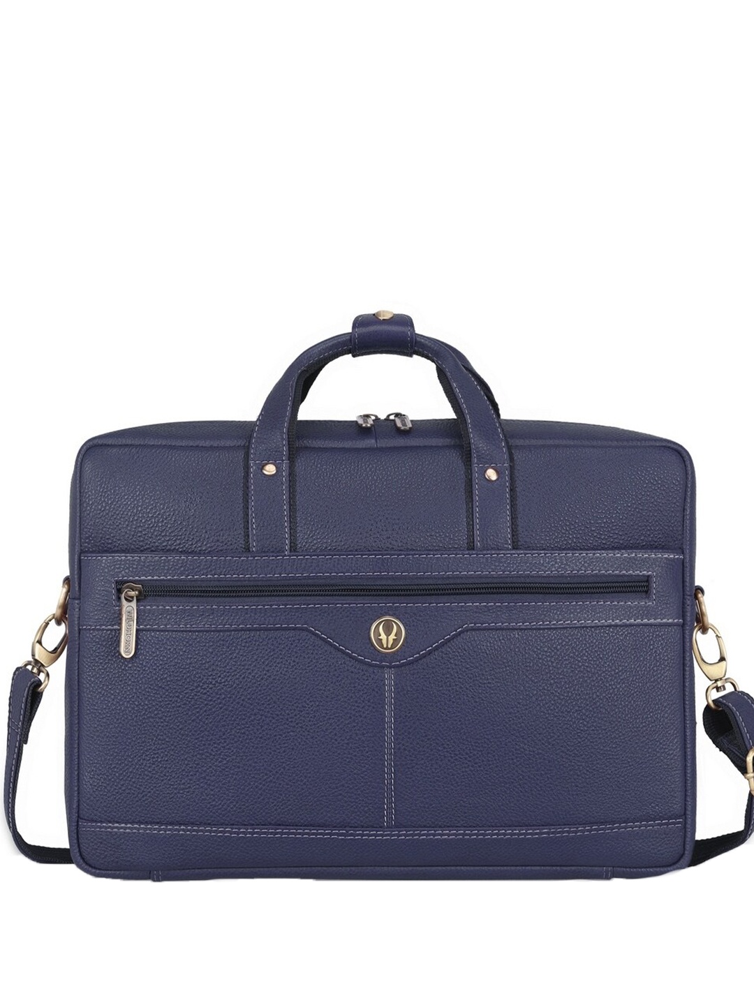 

WildHorn Men Solid Leather Laptop Bag, Blue