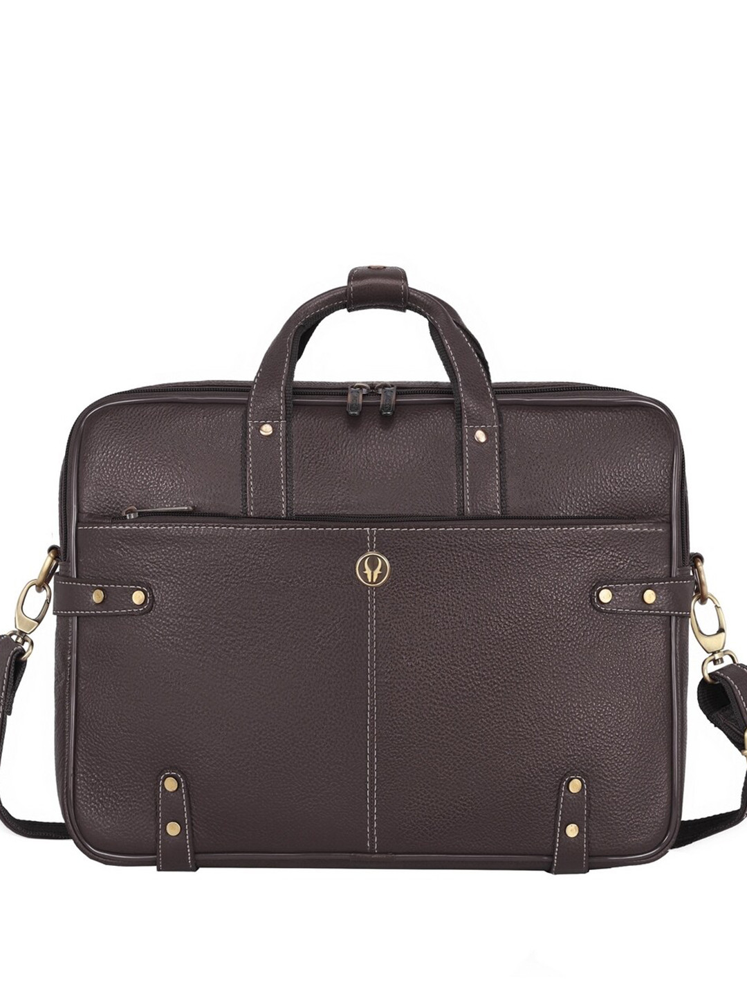 

WildHorn Men Solid Leather Laptop Bag, Brown