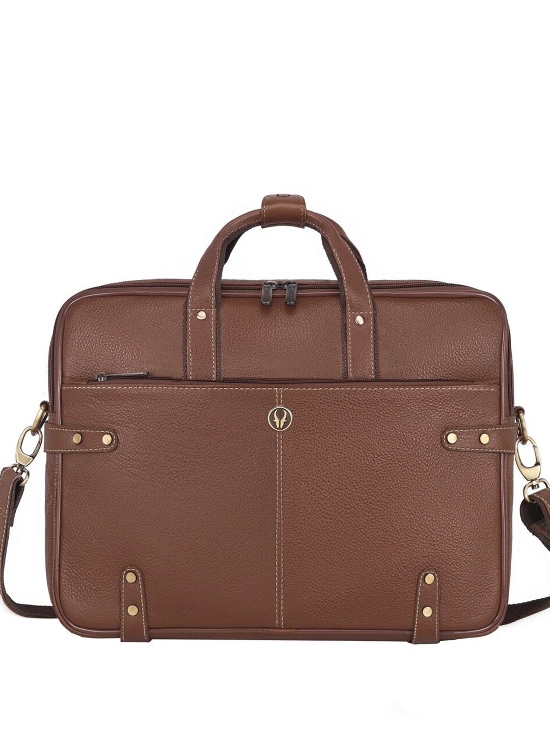 

WildHorn Men Leather Laptop Bag Up to 16 inch, Camel brown