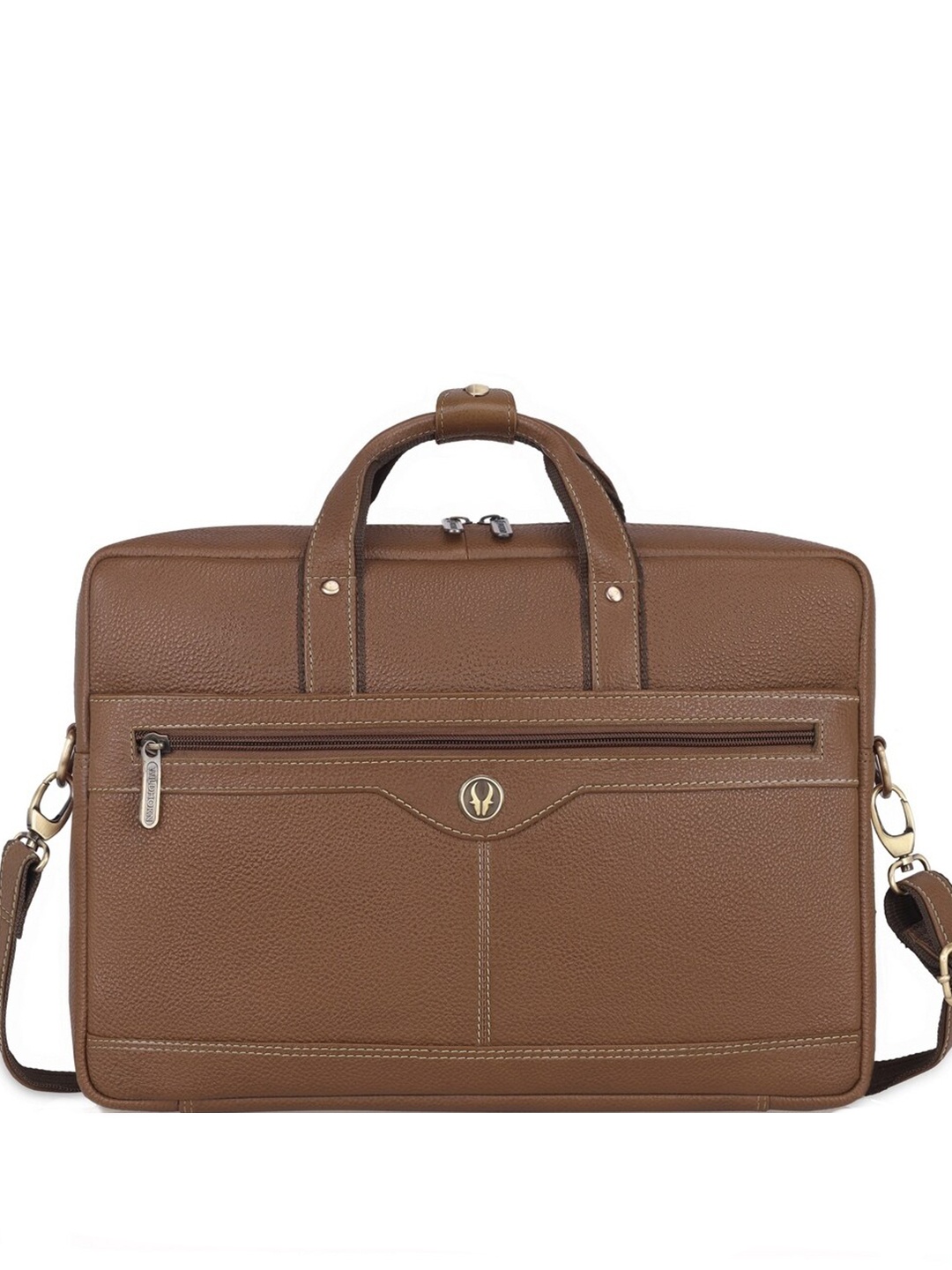 

WildHorn Men Leather Laptop Bag Up to 15 inch, Camel brown