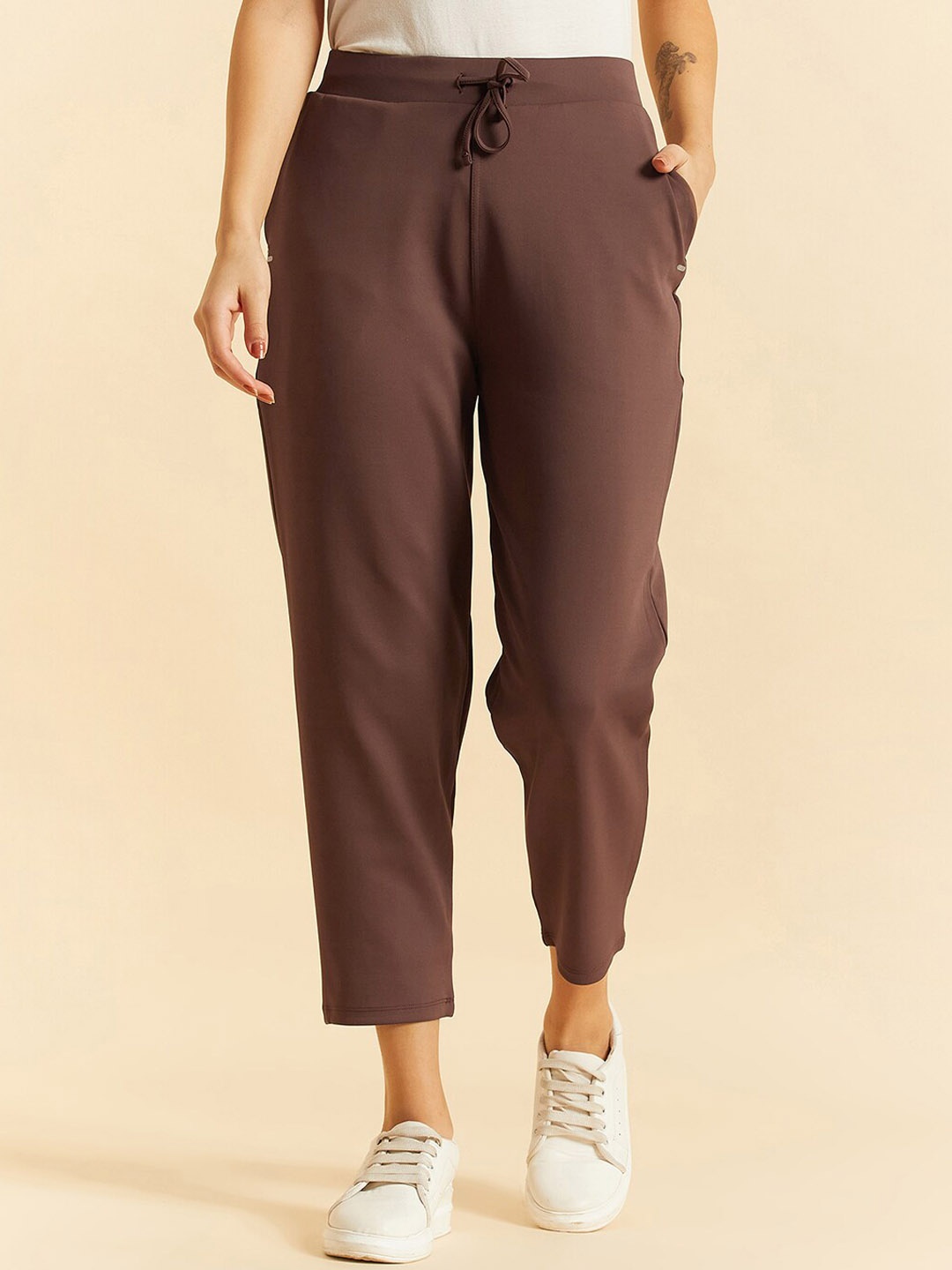 

Sweet Dreams Brown Women Mid-Rise Cropped Trousers