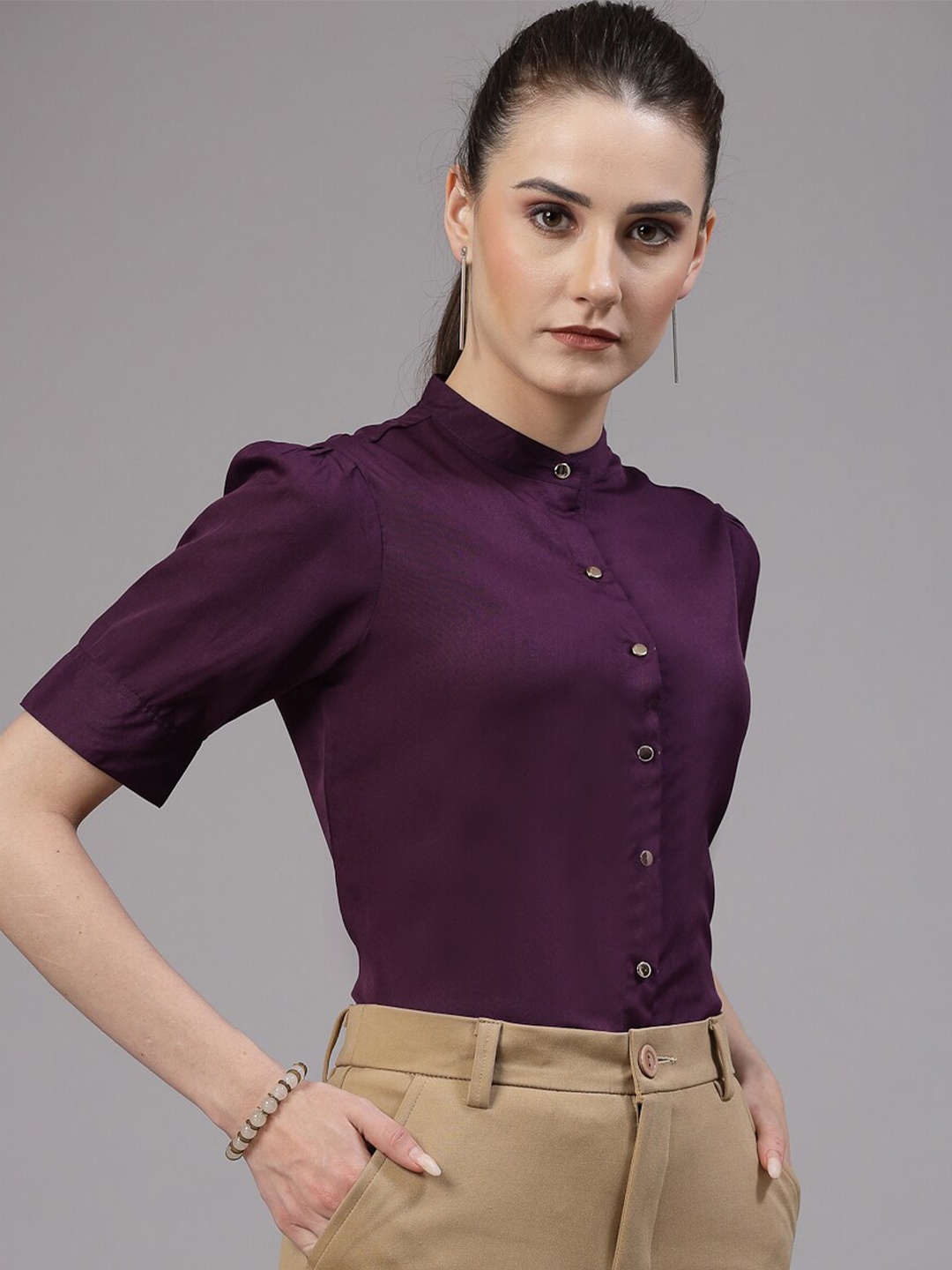 

Style Quotient Smart Regular Fit Opaque Formal Shirt, Purple