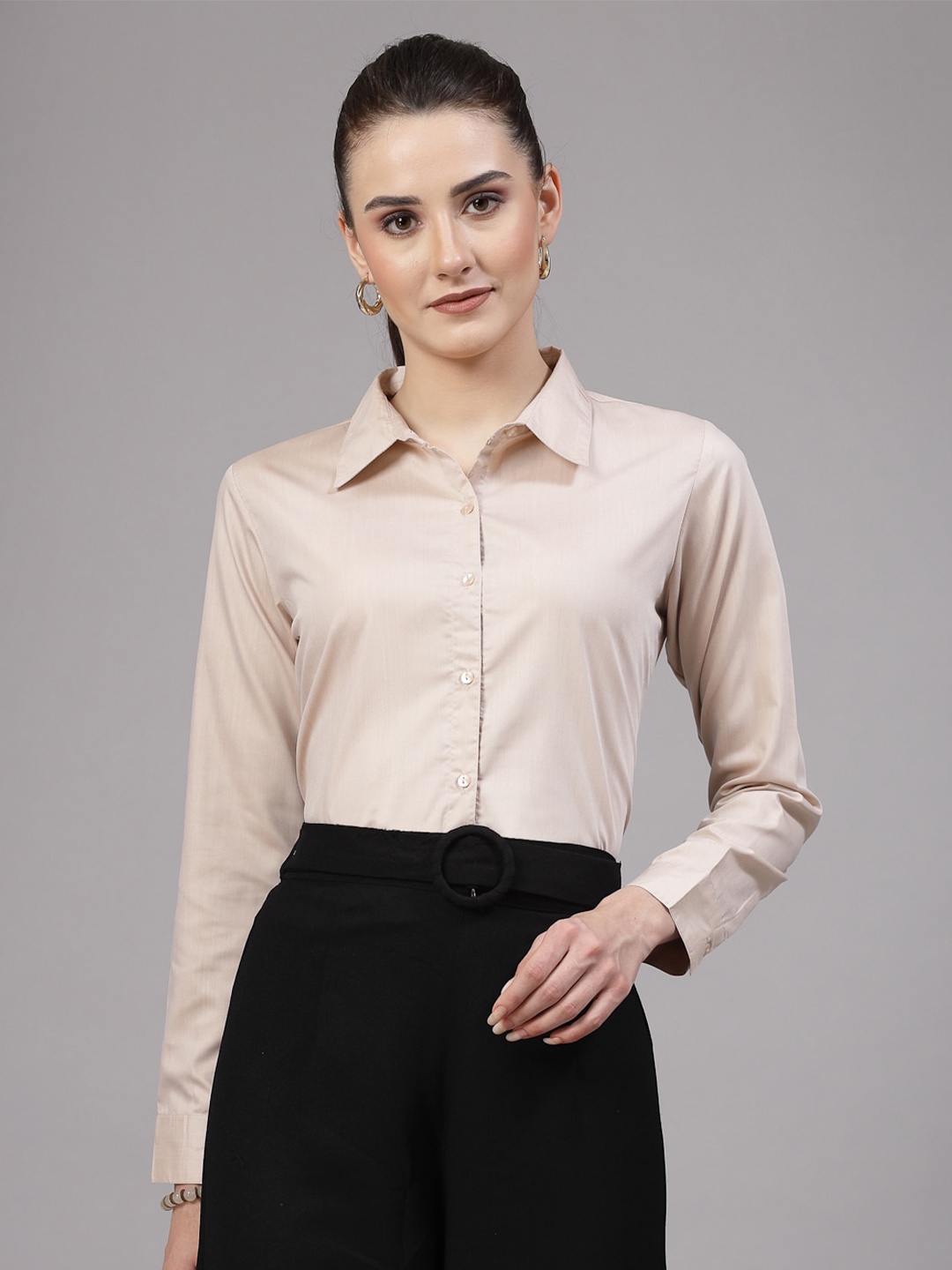 

Style Quotient Smart Regular Fit Opaque Formal Shirt, Beige