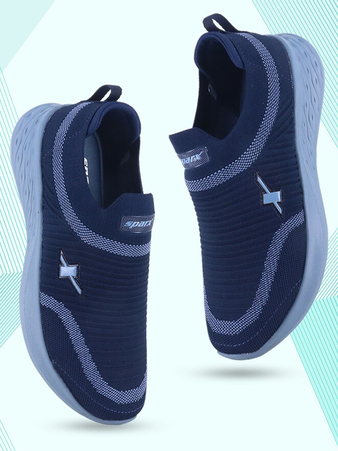 

Sparx Men Textured Slip-On Walking Shoes, Navy blue