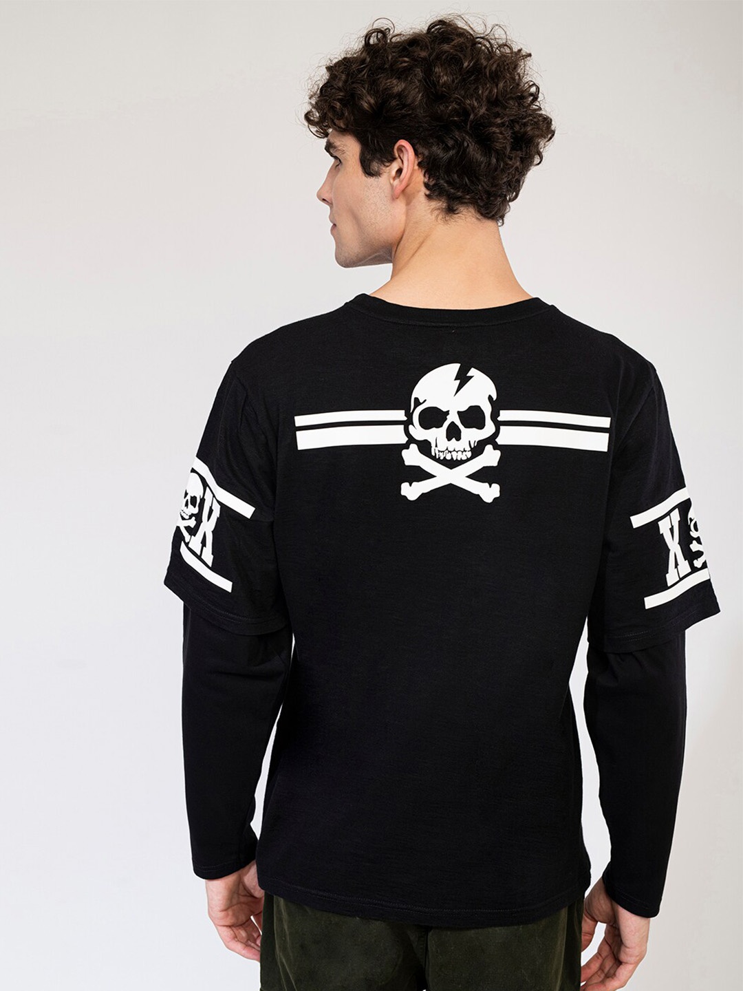 

PUNK Conversational Printed Cotton T-shirt, Black