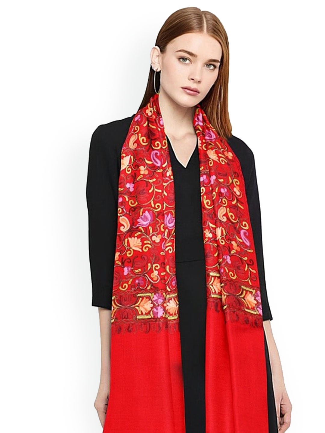 

CASMIR Floral Printed Shawl, Red
