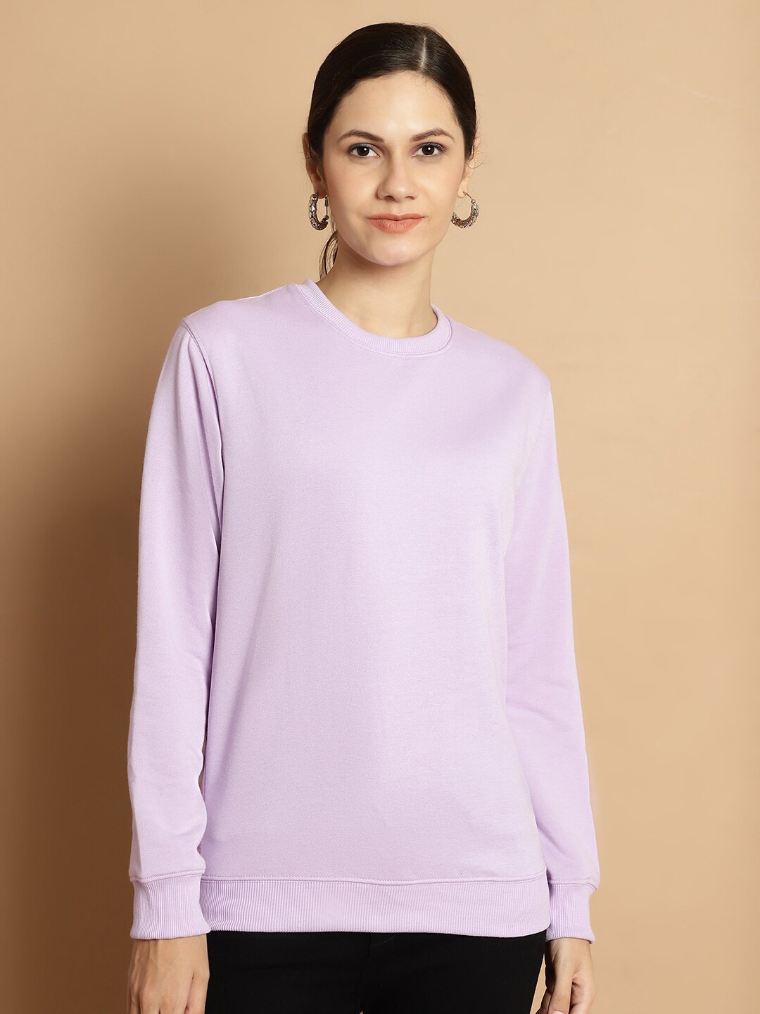 

urSense Round Neck Fleece Pullover, Lavender