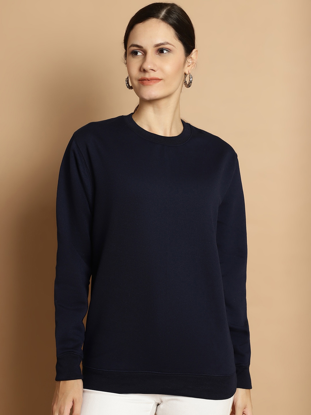 

urSense Round Neck Fleece Pullover, Navy blue