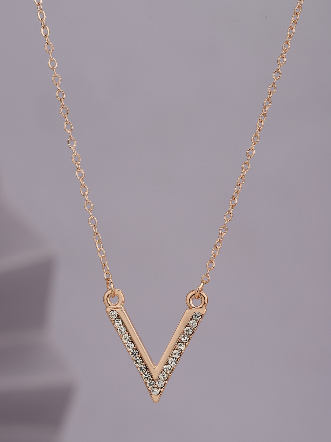 

Carlton London Rose Gold-Plated CZ-Studded Necklace