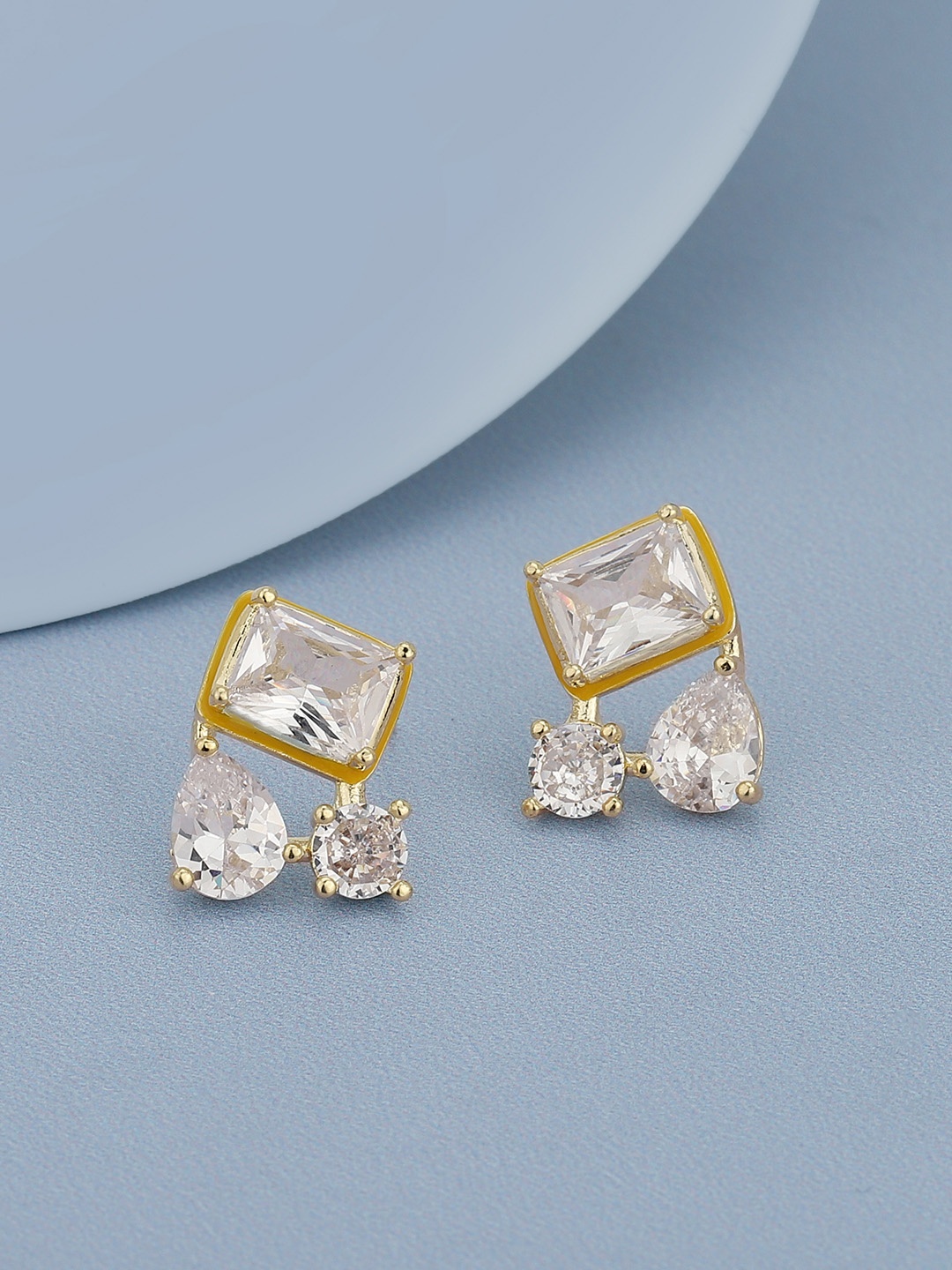 

Carlton London Gold-Plated CZ Contemporary Stud Earrings