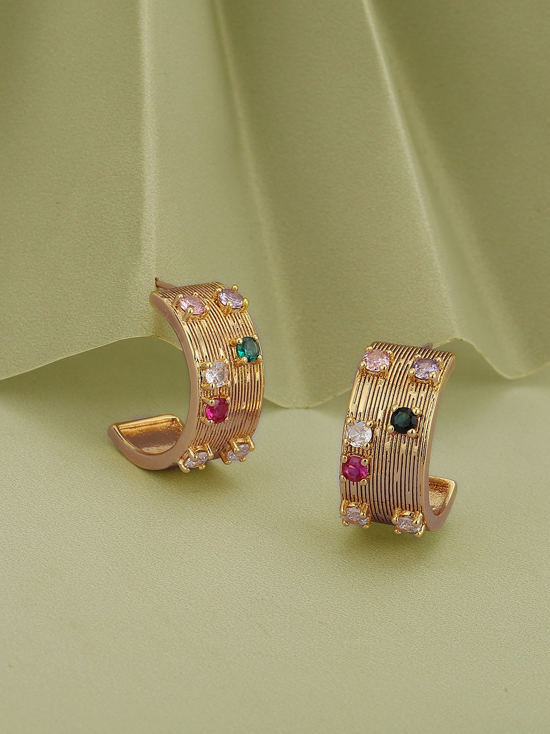 

Carlton London Gold-Plated CZ Contemporary Ear Cuff Earrings
