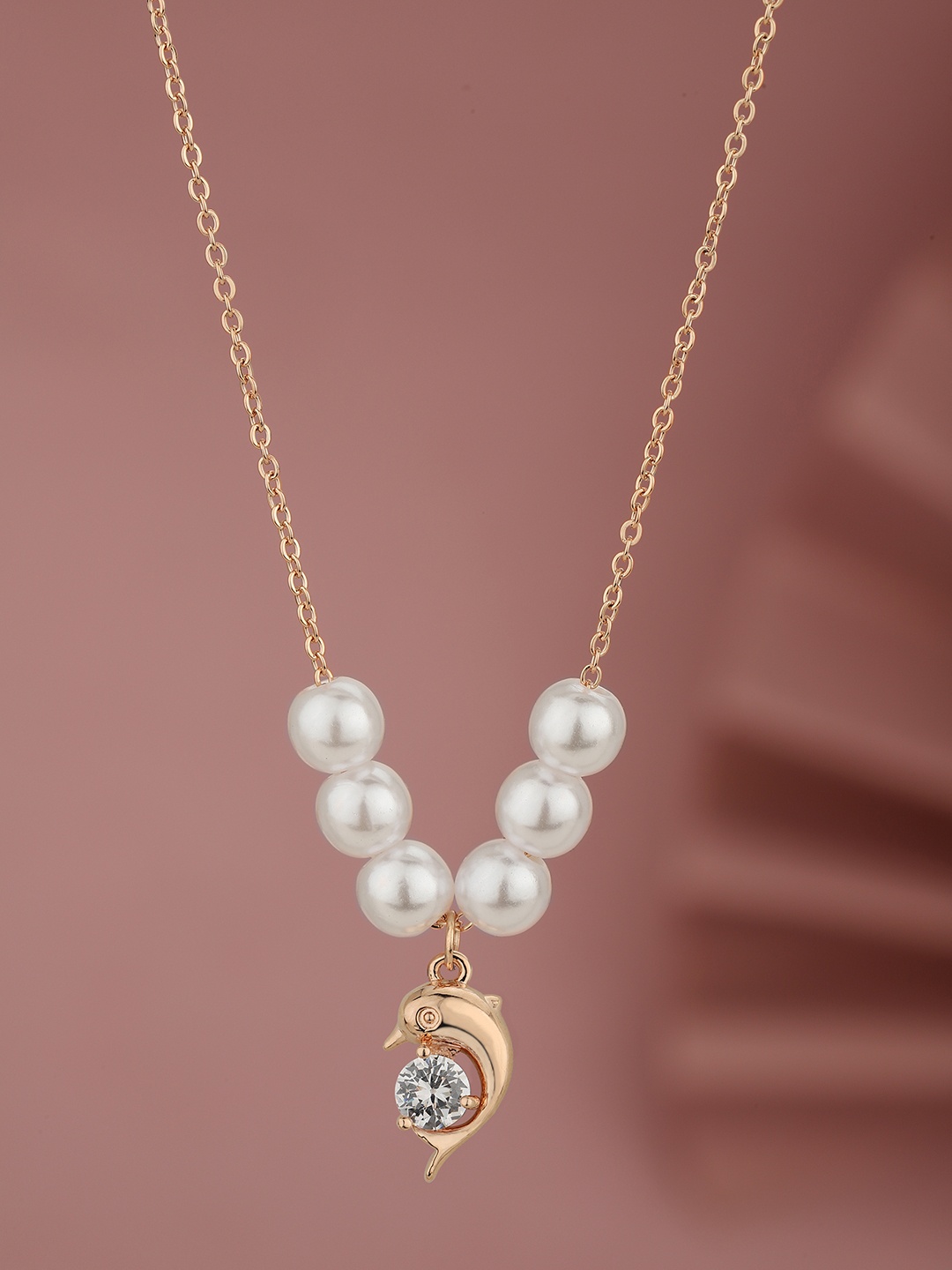 

Carlton London Rose Gold-Plated Pearls Necklace
