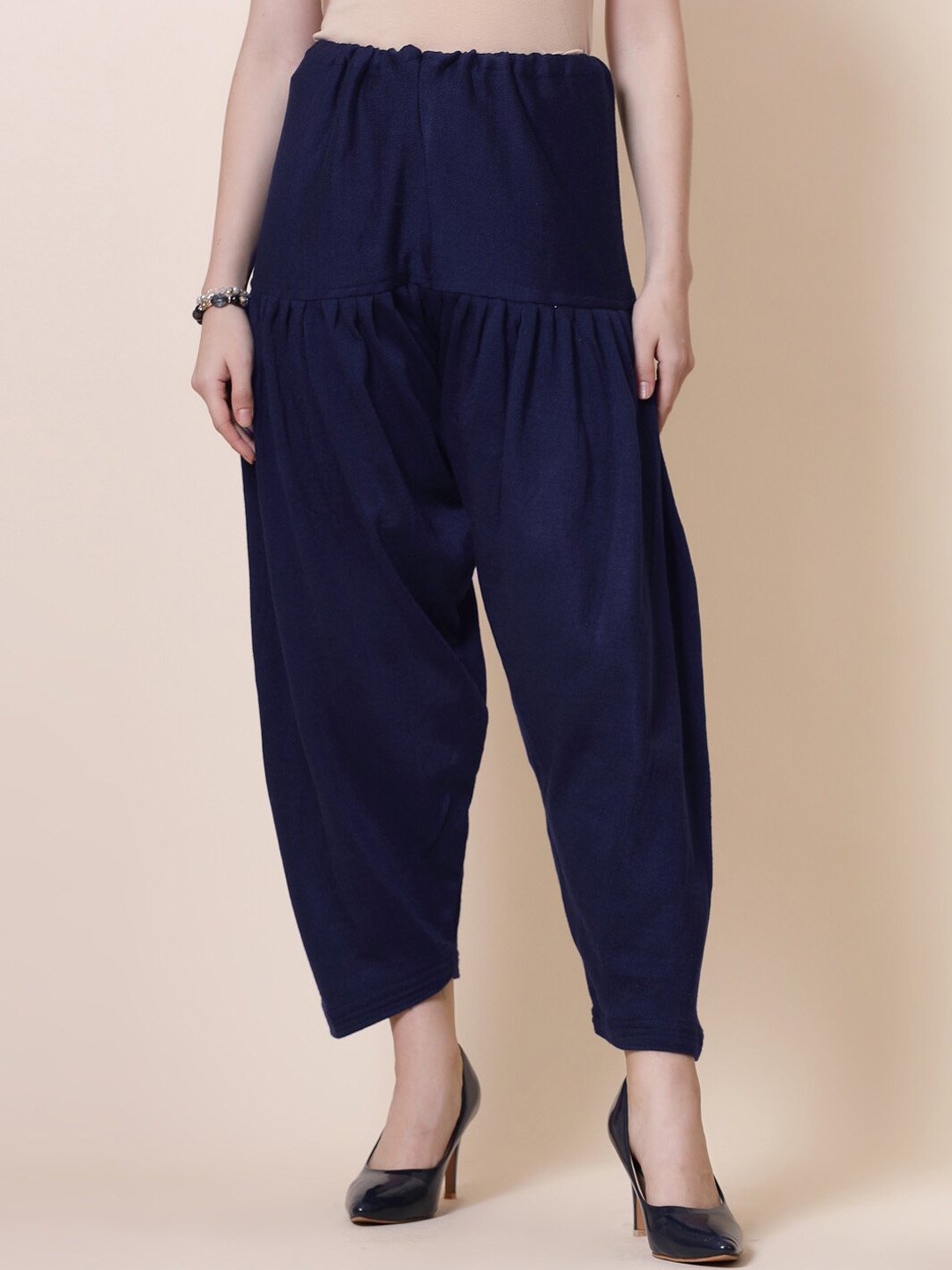 

Clora Creation Women Solid Woollen Semi-Patiala Salwar, Navy blue