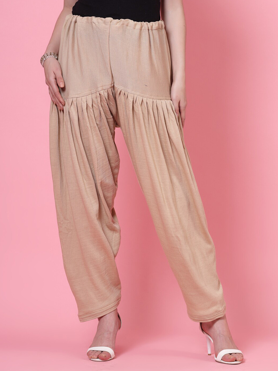 

Clora Creation Women Semi-Patiala Woollen Salwar, Beige