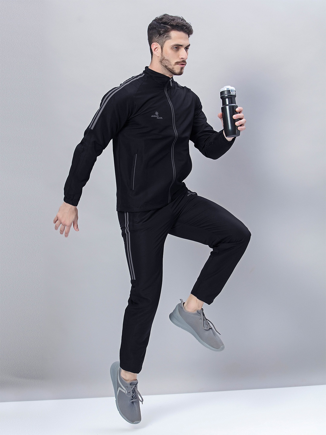 

SPORT SUN Mandarin Collar Mid Rise Tracksuit, Black