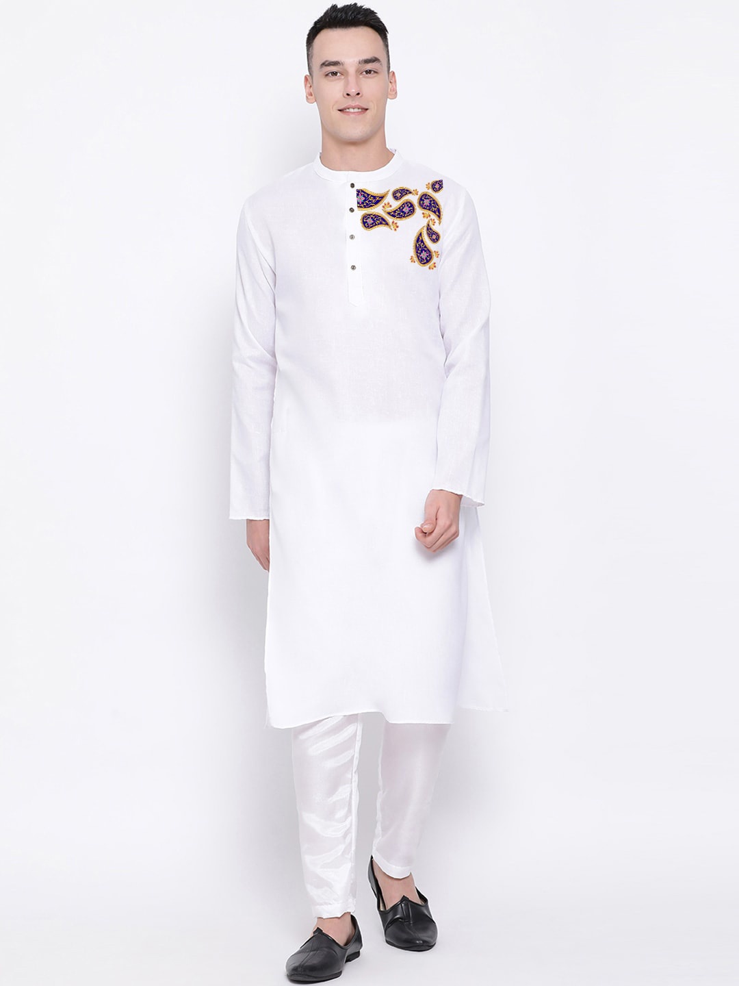 

DEVOILER Ethnic Motifs Printed Kurta, White