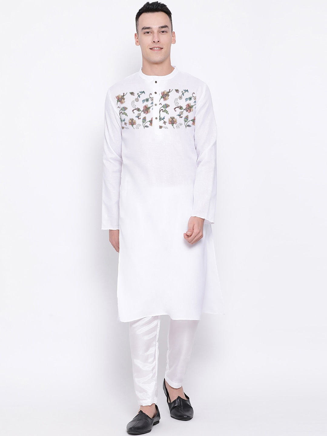 

DEVOILER Ethnic Motifs Printed Kurta With Trousers, White