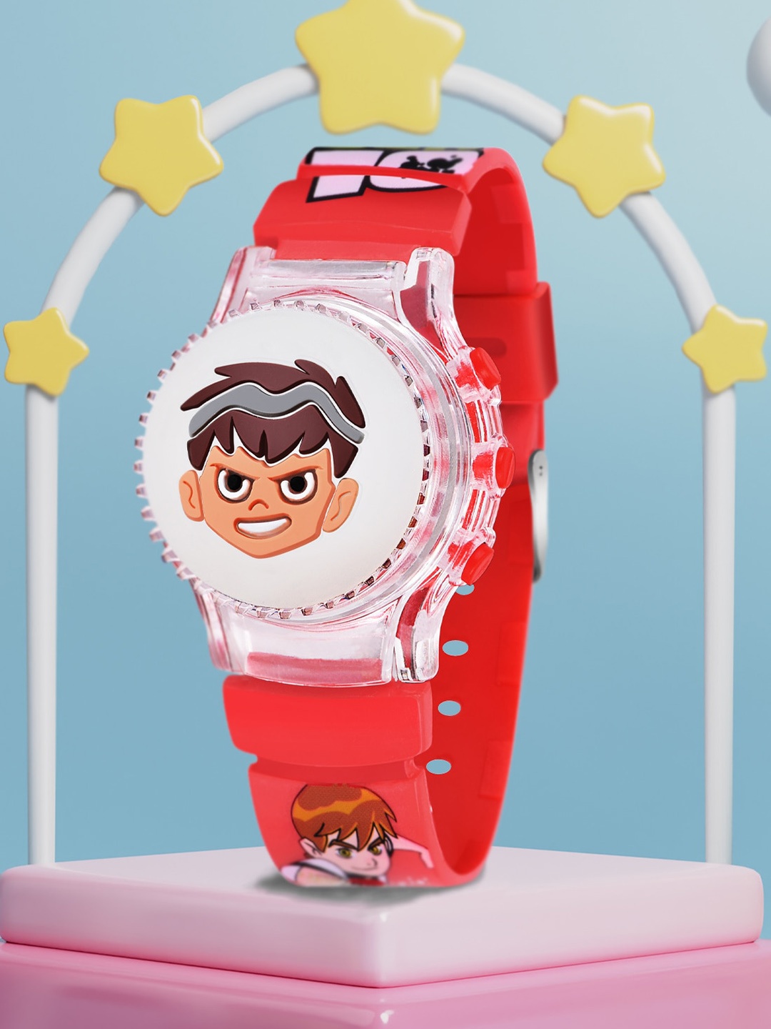 

Shocknshop Kids Printed Multi Function Digital Watch WCH101, Red