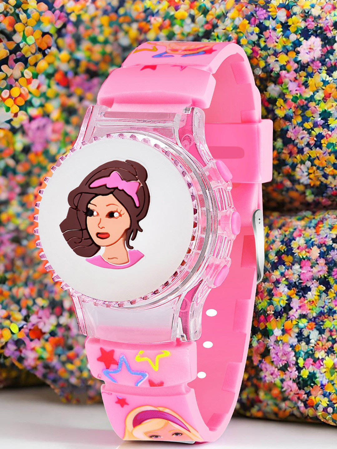

Shocknshop Kids Embellished Multi Function Digital Watch-WCH103 Pink Barbie