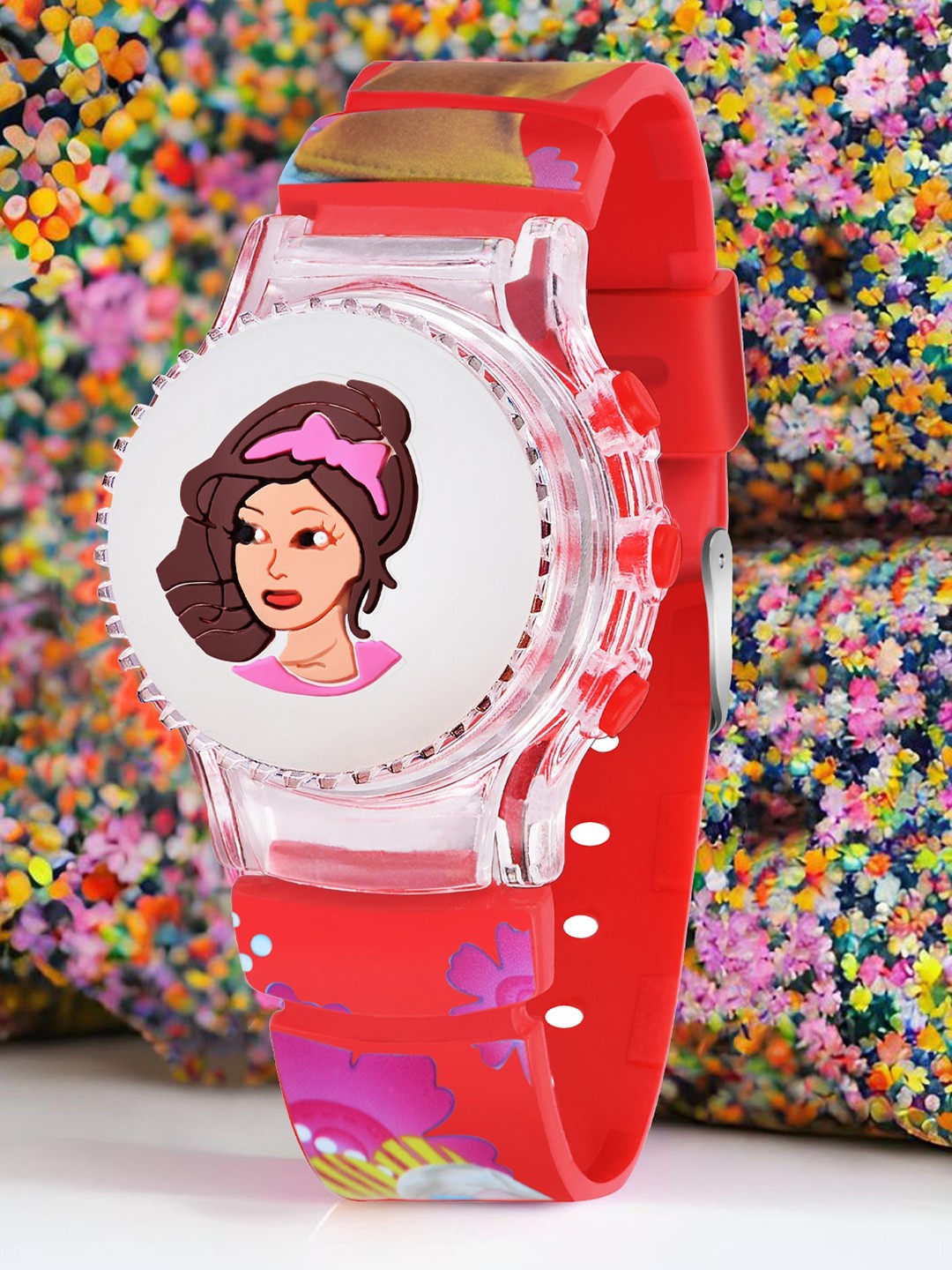 

Shocknshop Kids Printed Multi Function Digital Watch WCH103, Red