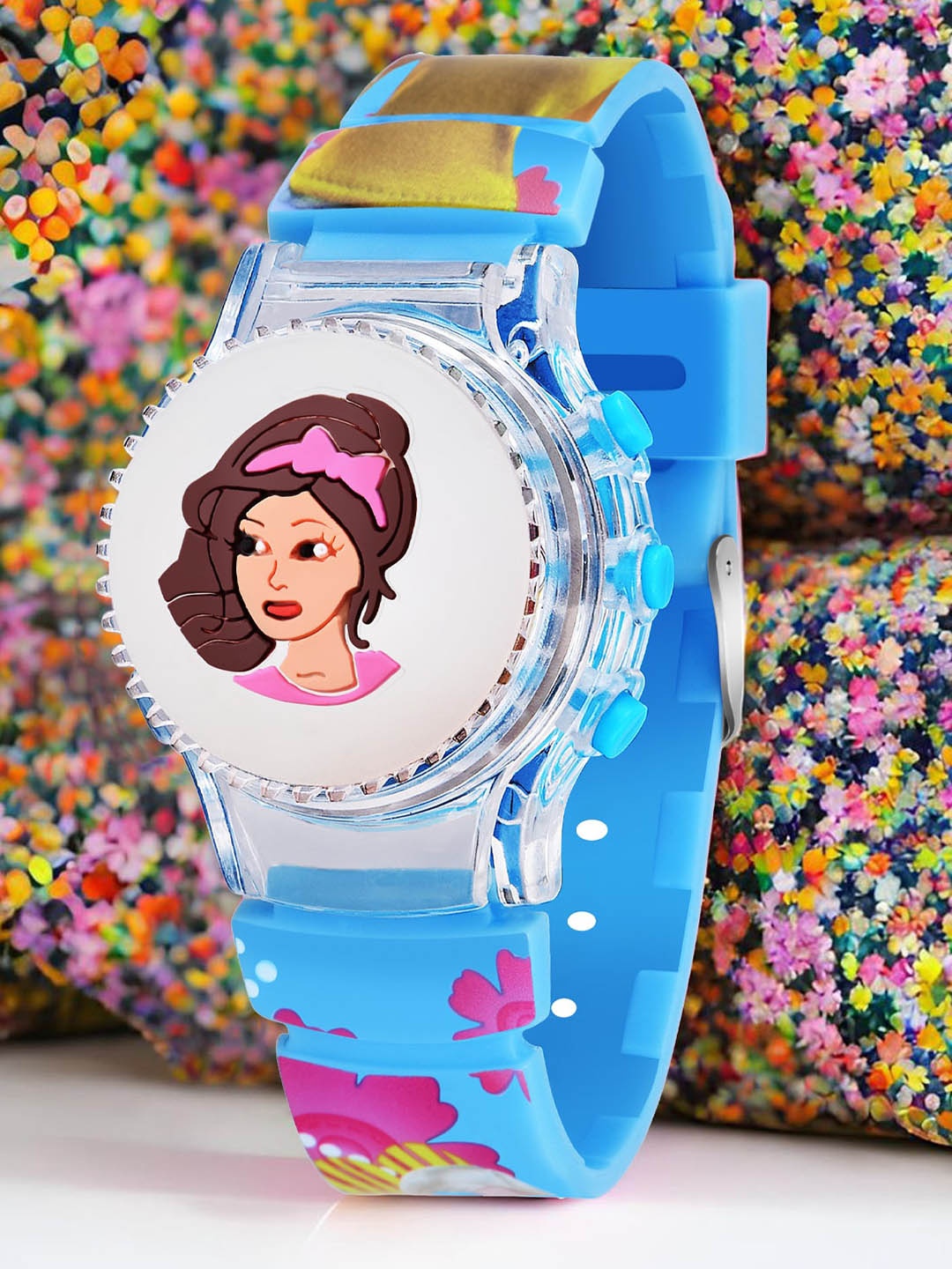 

Shocknshop Kids Printed Multi Function Digital Watch WCH103, Turquoise blue
