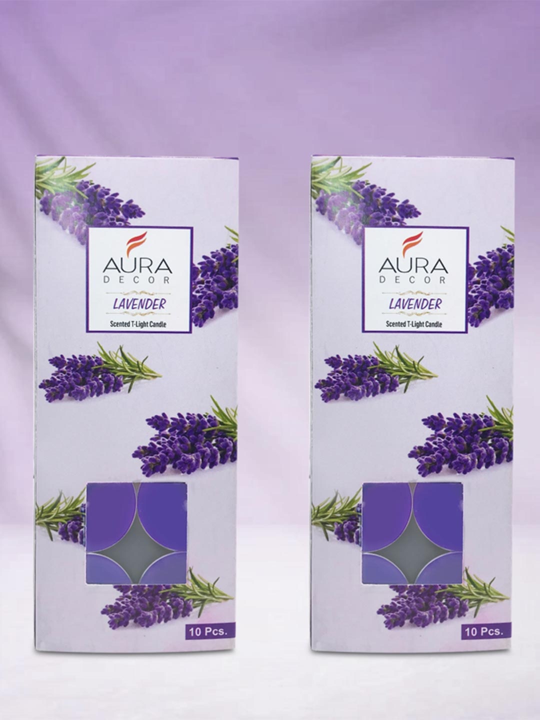 

AuraDecor 2O Pcs Purple Lavender Fragrance Tealight Candles